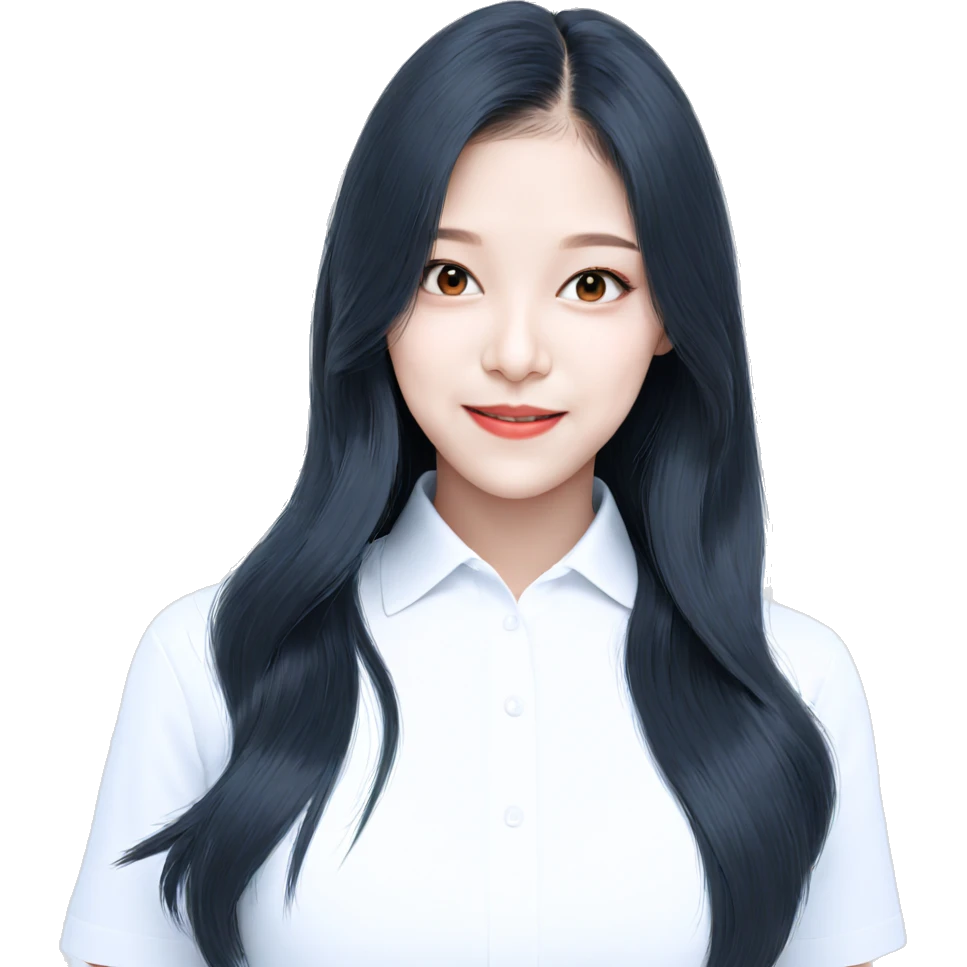 smiling girl in white shirt emoji