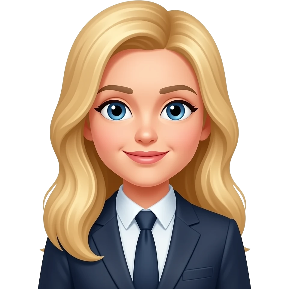 blonde, long hair, accountant emoji