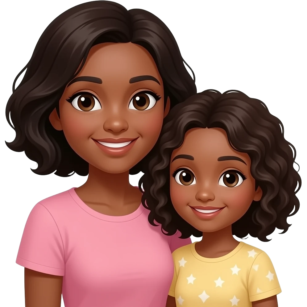 Mother and daughter bond darker skin tone emoji