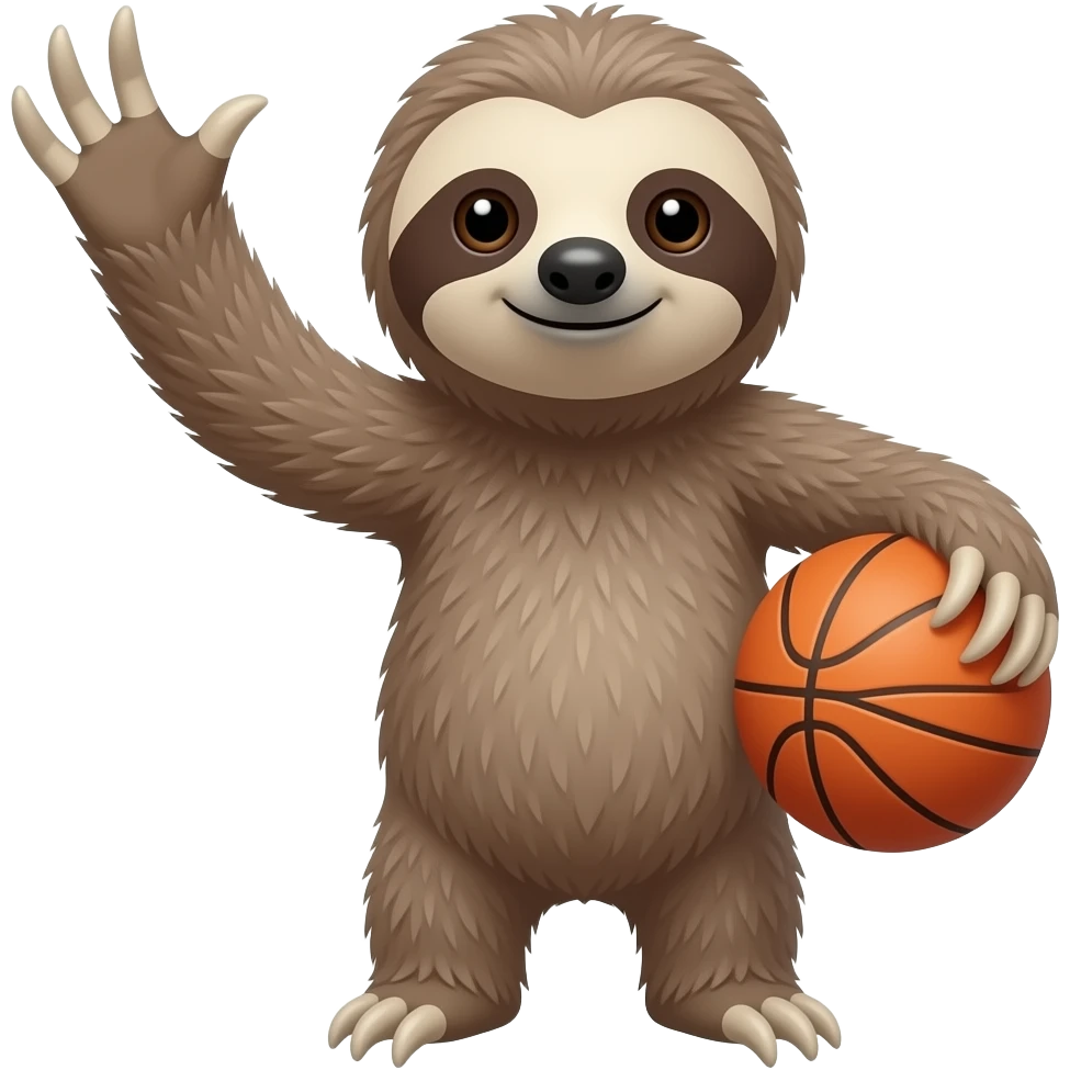 Sloth playing basketball emoji