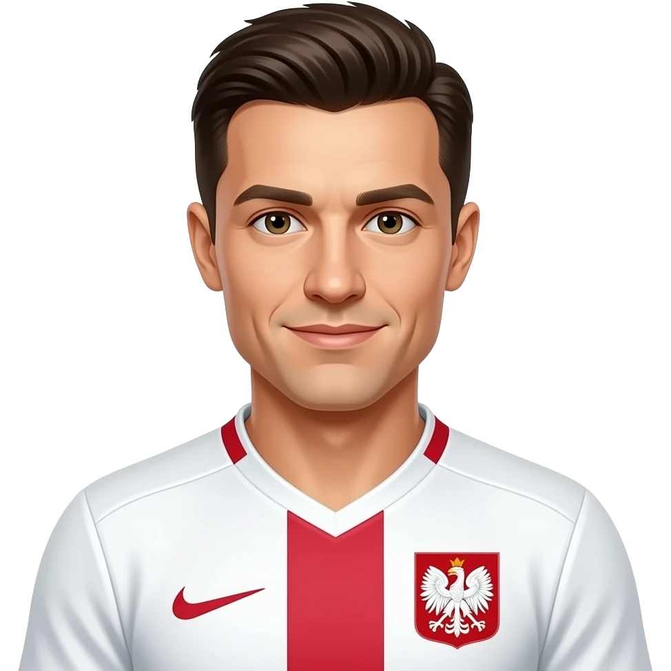 Robert Lewandowski in white poland football national team emoji