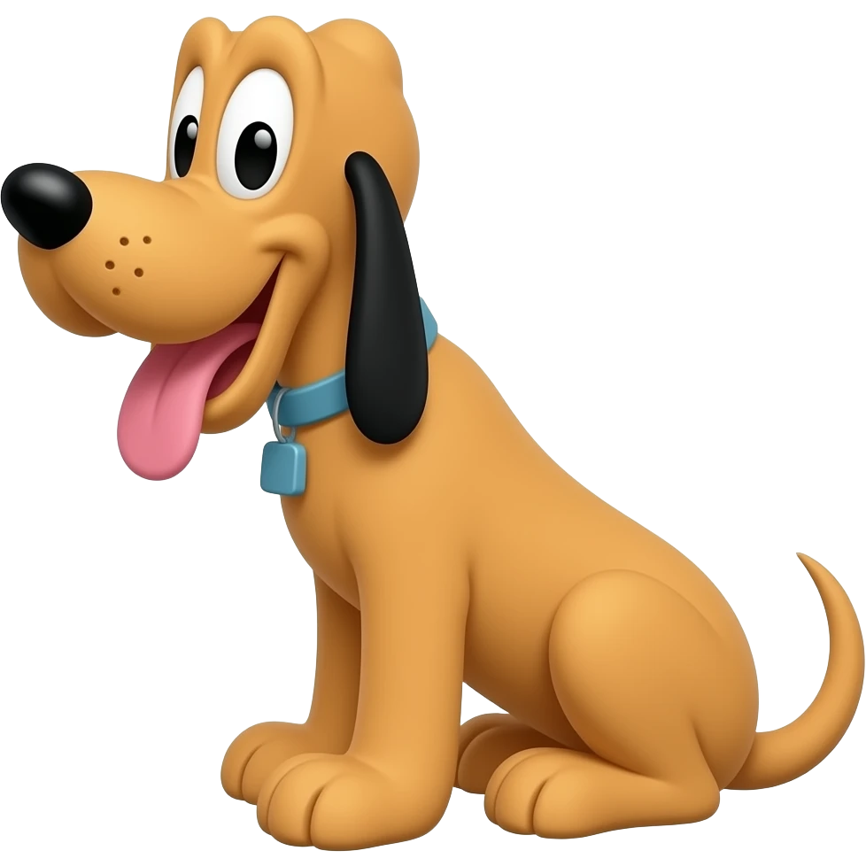 pluto the dog sitting down sideways emoji