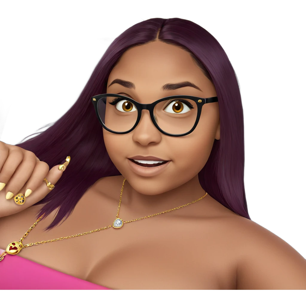 girl in car with jewelry emoji