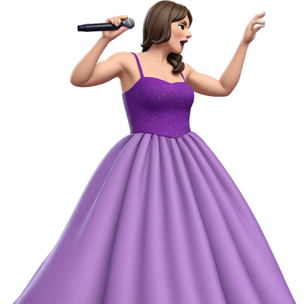purple dress singing solo emoji