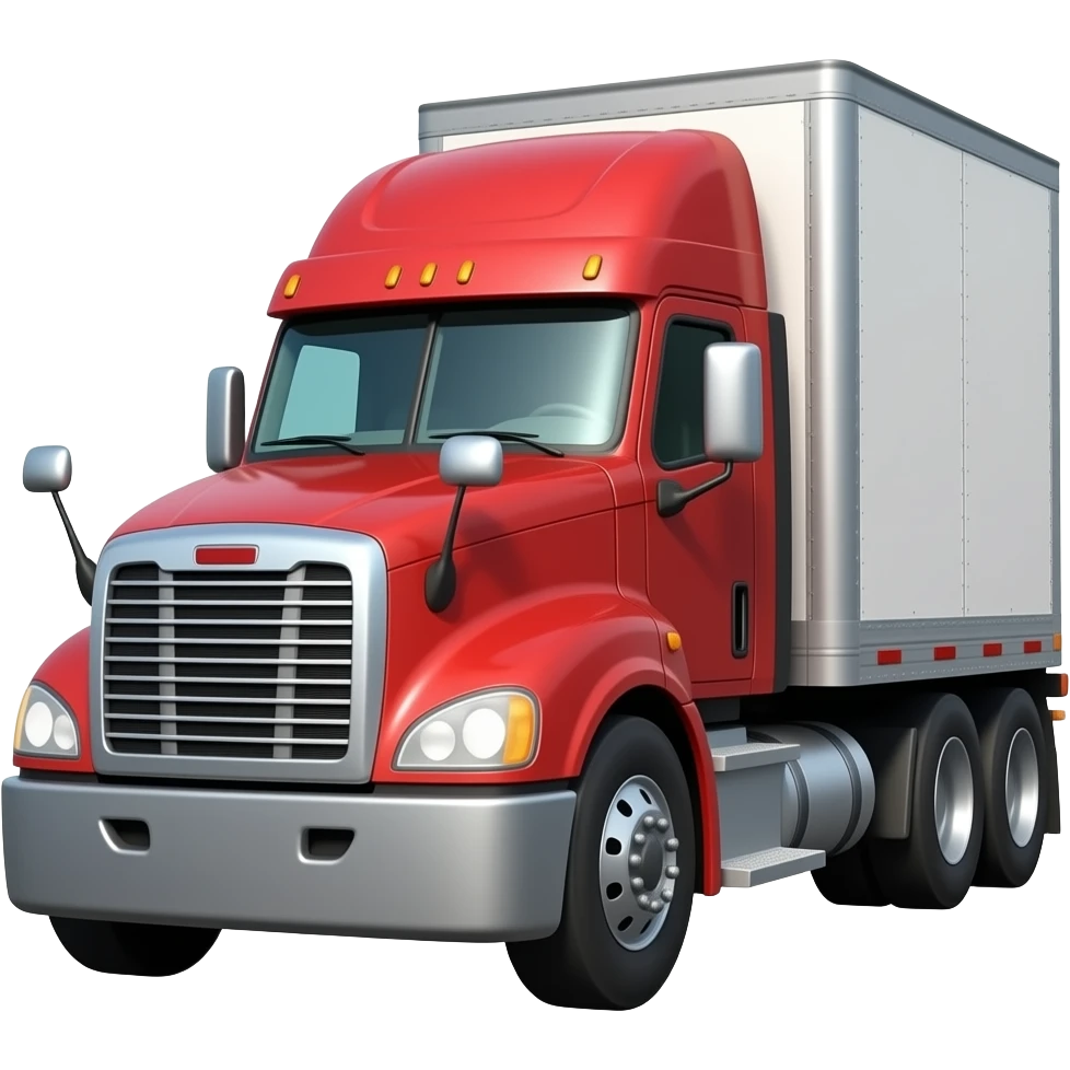 Woman driving semi truck emoji