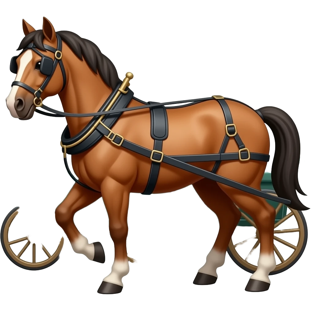 cavalo puxando uma carroça emoji
