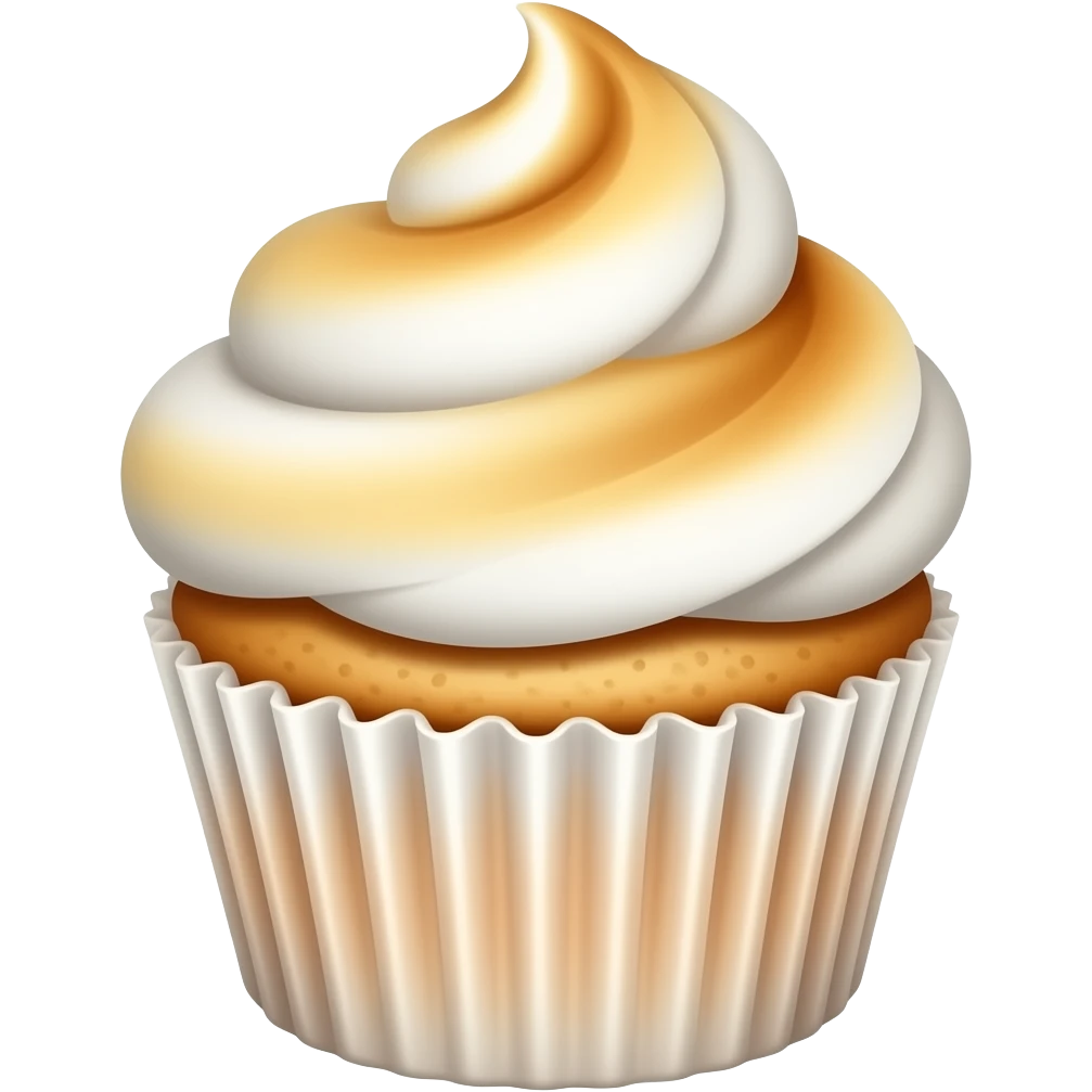 Toasted marshmallow white cupcake emoji