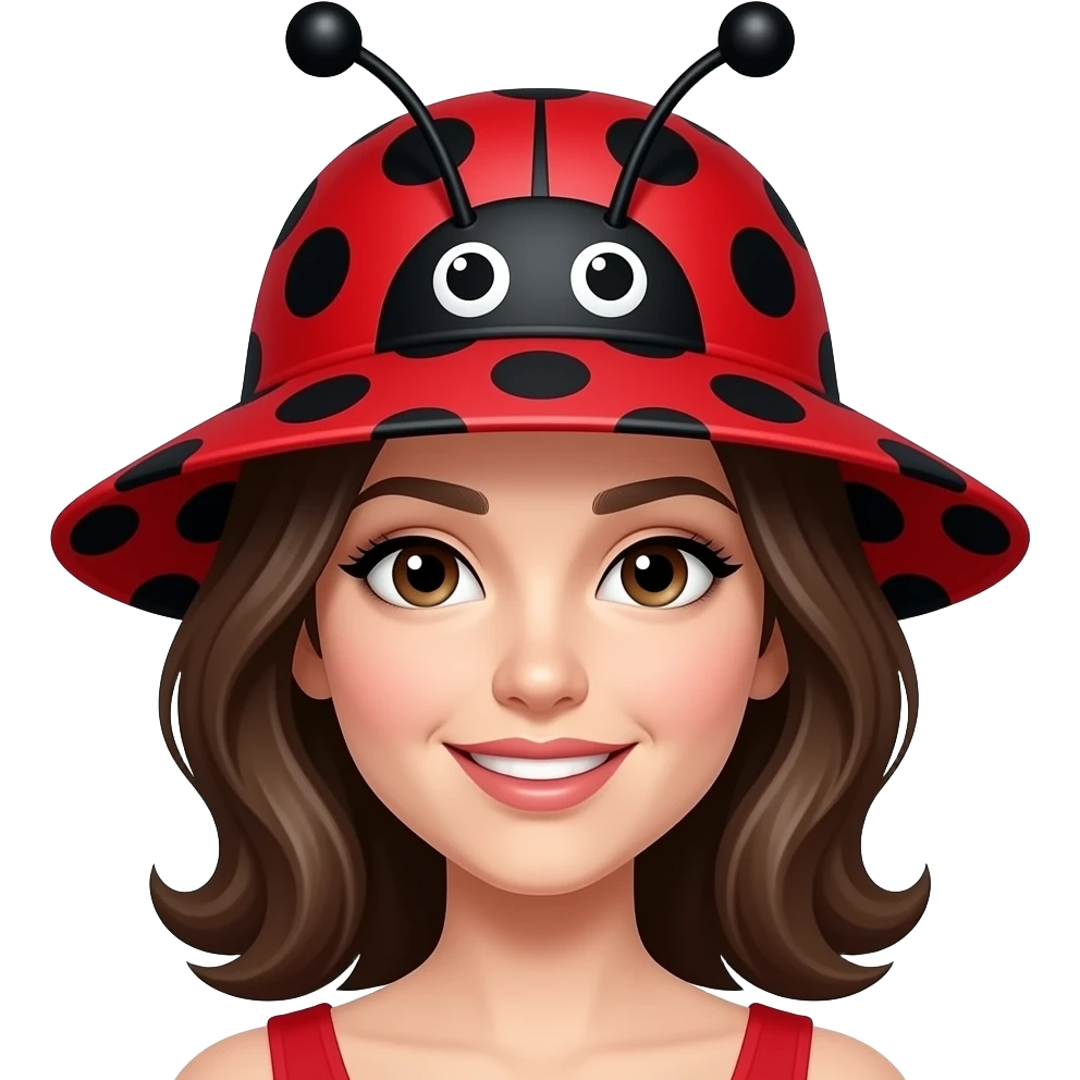 woman with ladyBug Hat emoji