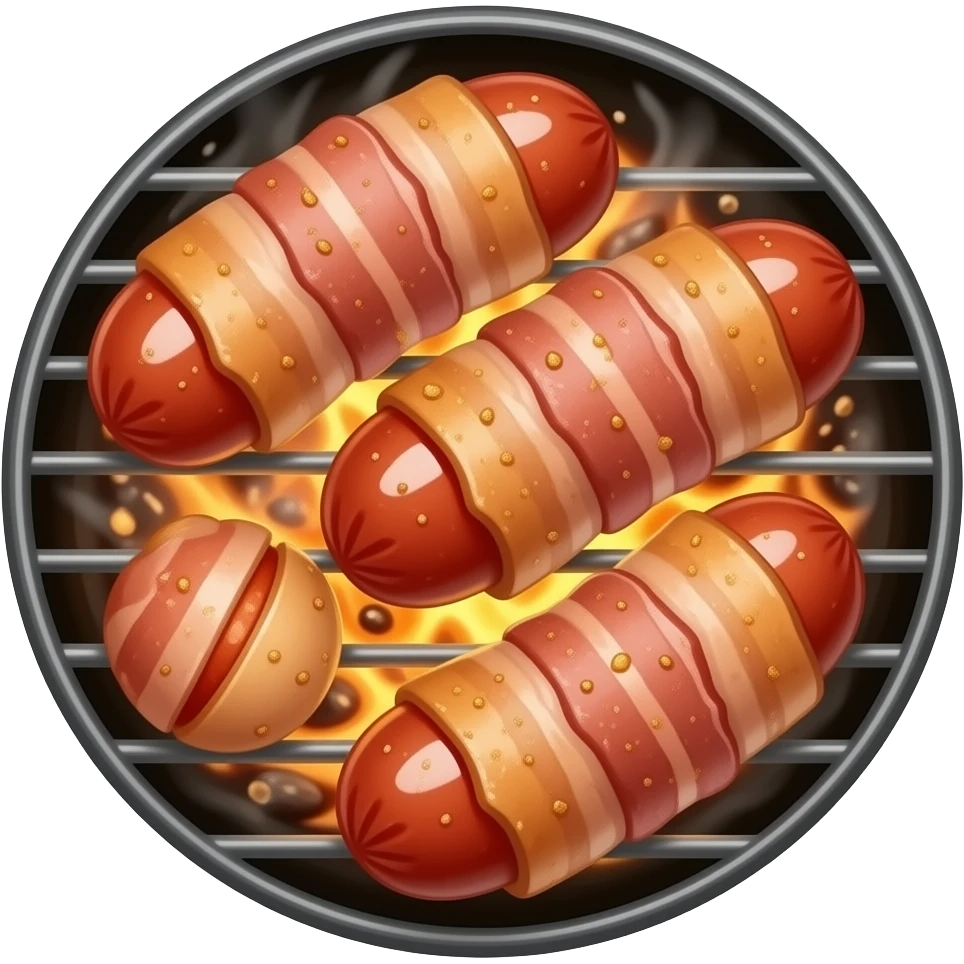 Sausages wrapped with bacon emoji