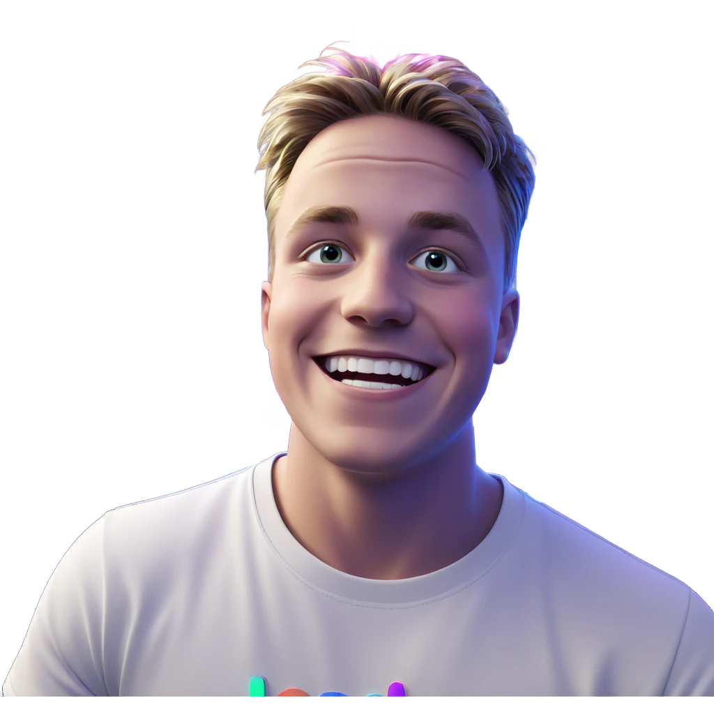 smiling boy in neon lights emoji