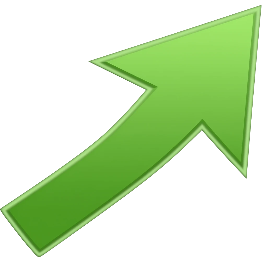 up and to the right green arrow emoji