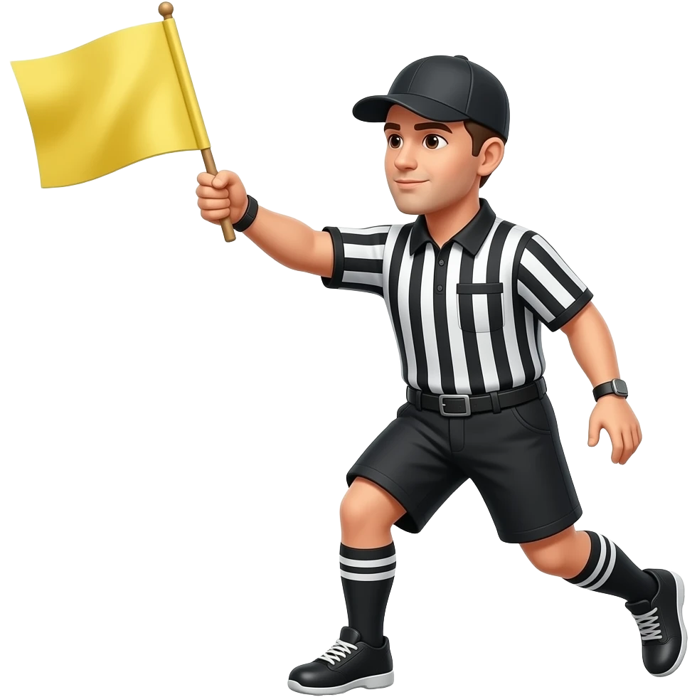 Football referee throwing a yellow flag emoji