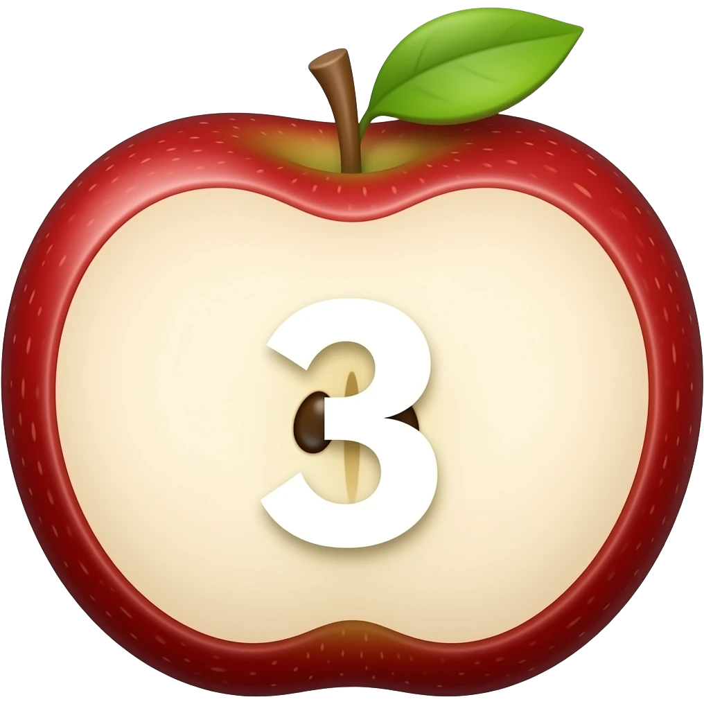 C 3 Letter and 3 top apple drop emoji