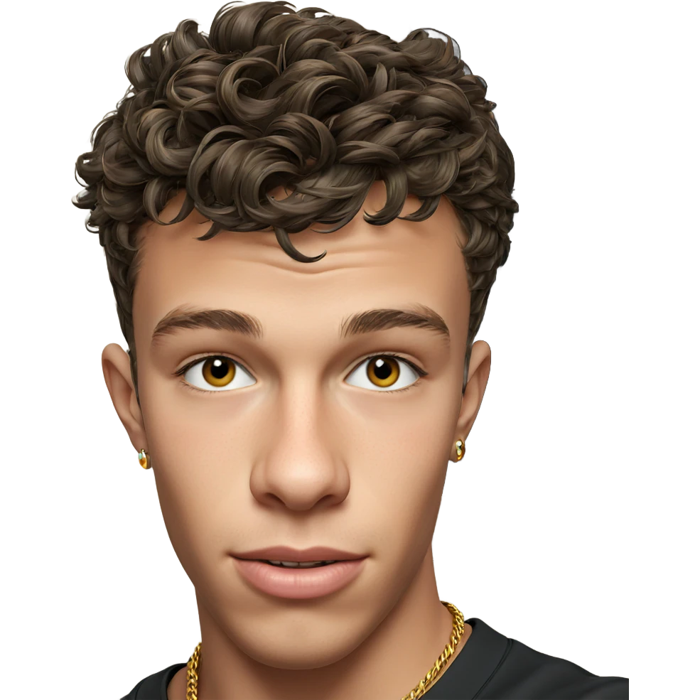 portrait of a boy with jewelry emoji