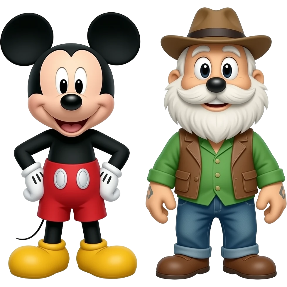 Mickey Mouse Full Body and Peg Leg Pete Disney full-body emoji
