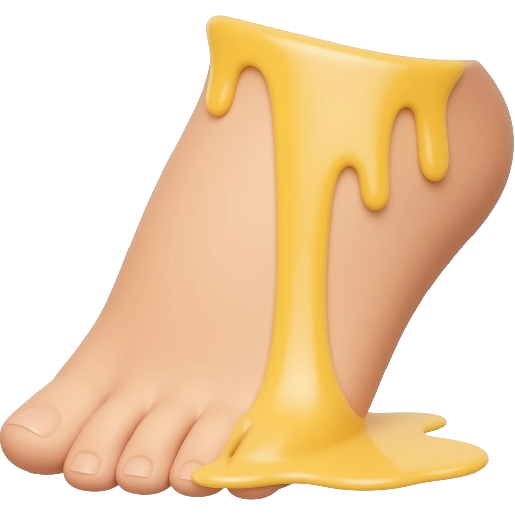 Dripping juice down leg emoji