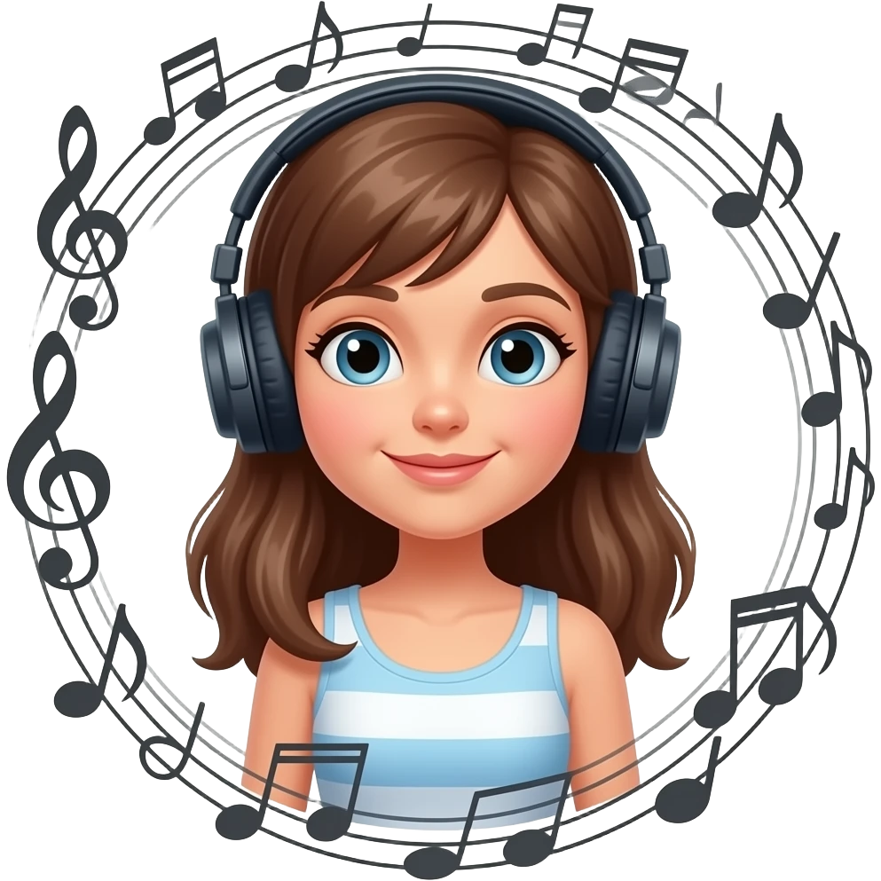 Falling for music emoji