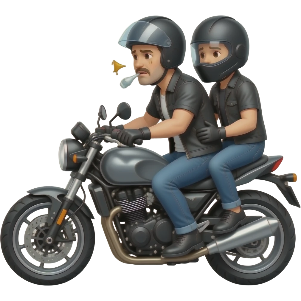 drunk motorcyclist with pillion passenger emoji
