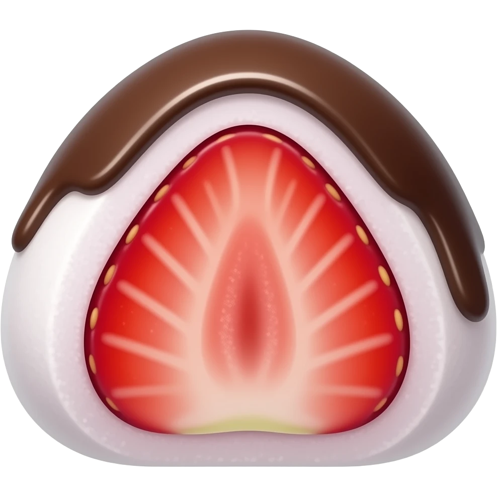 strawberry chocolate daifuku cut open emoji