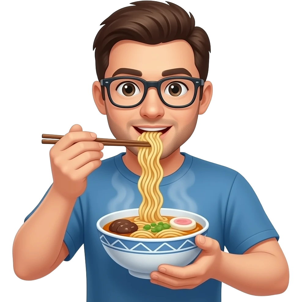 tech guy eating ramen emoji