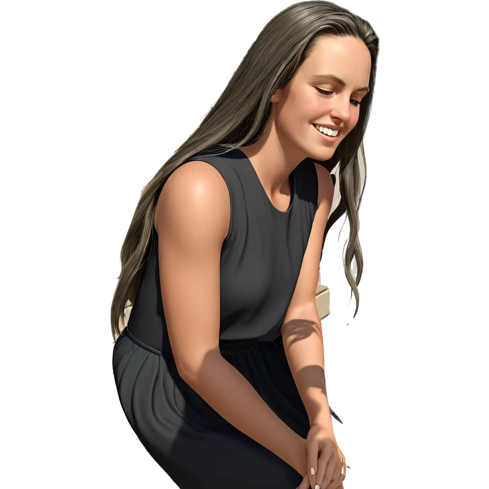 serene girl in elegant dress emoji