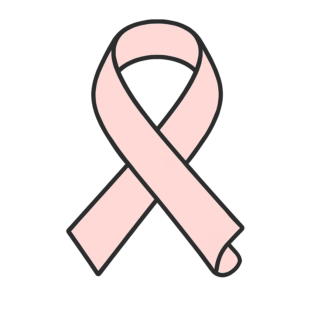 a pale pink ribbon, curled at the ends emoji