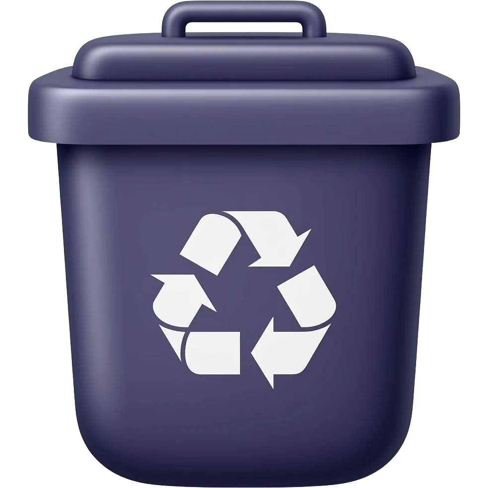 dark purple recycle bin full emoji