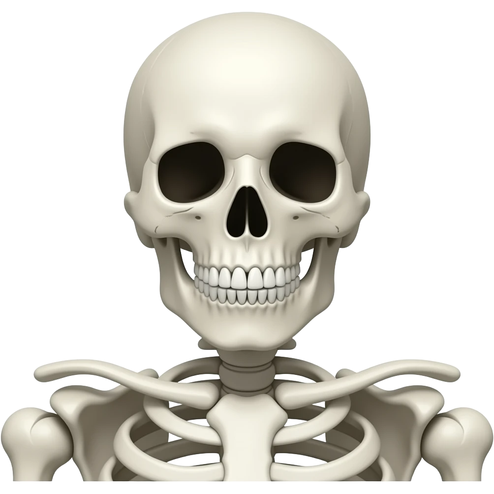 One skeleton head and shoulder with a plain circle and stripe symbol over it emoji