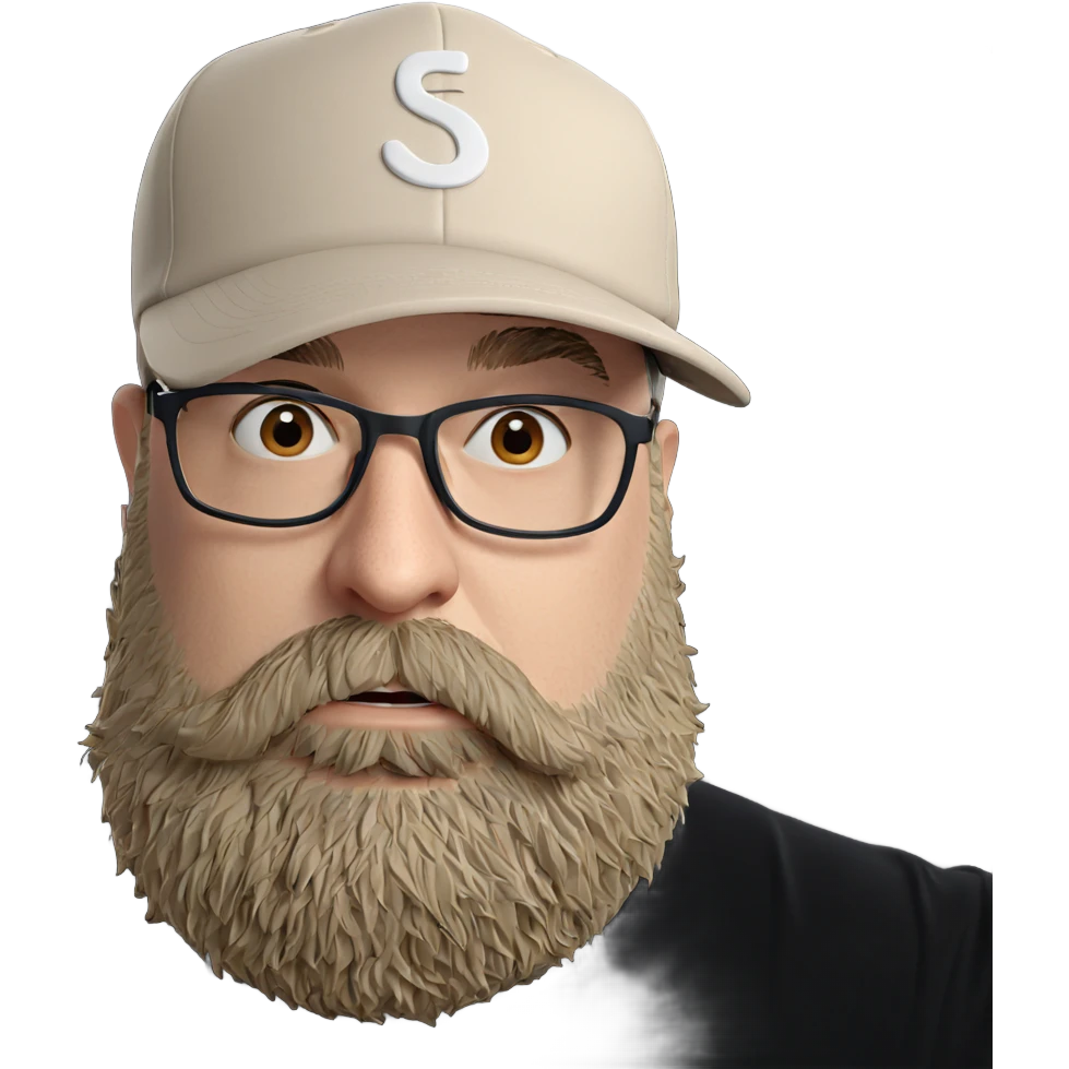bearded man with baseball cap emoji