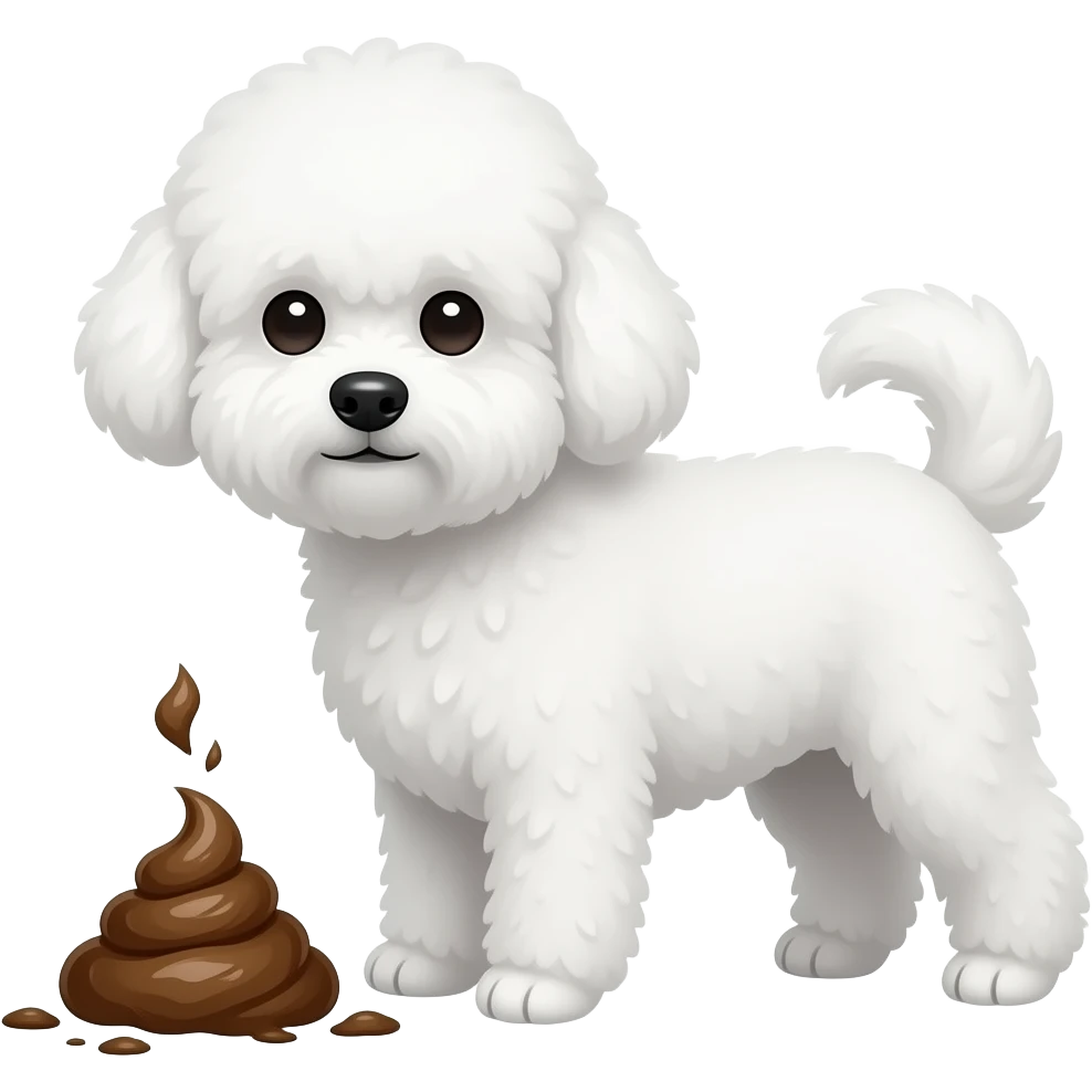 Dog pooing emoji bichon frise emoji