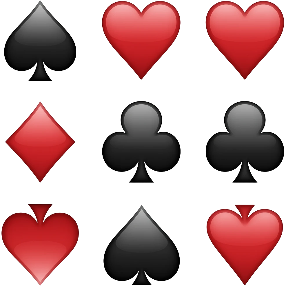 black and red card suits emoji