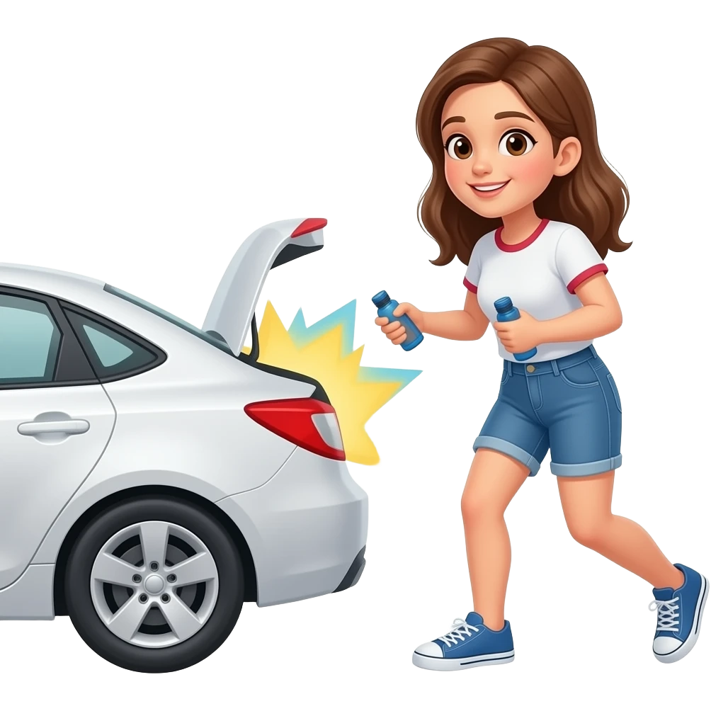 teenage woman reveresing emoji