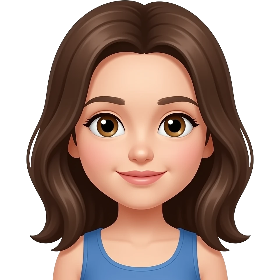 light skin girl with brown hair emoji