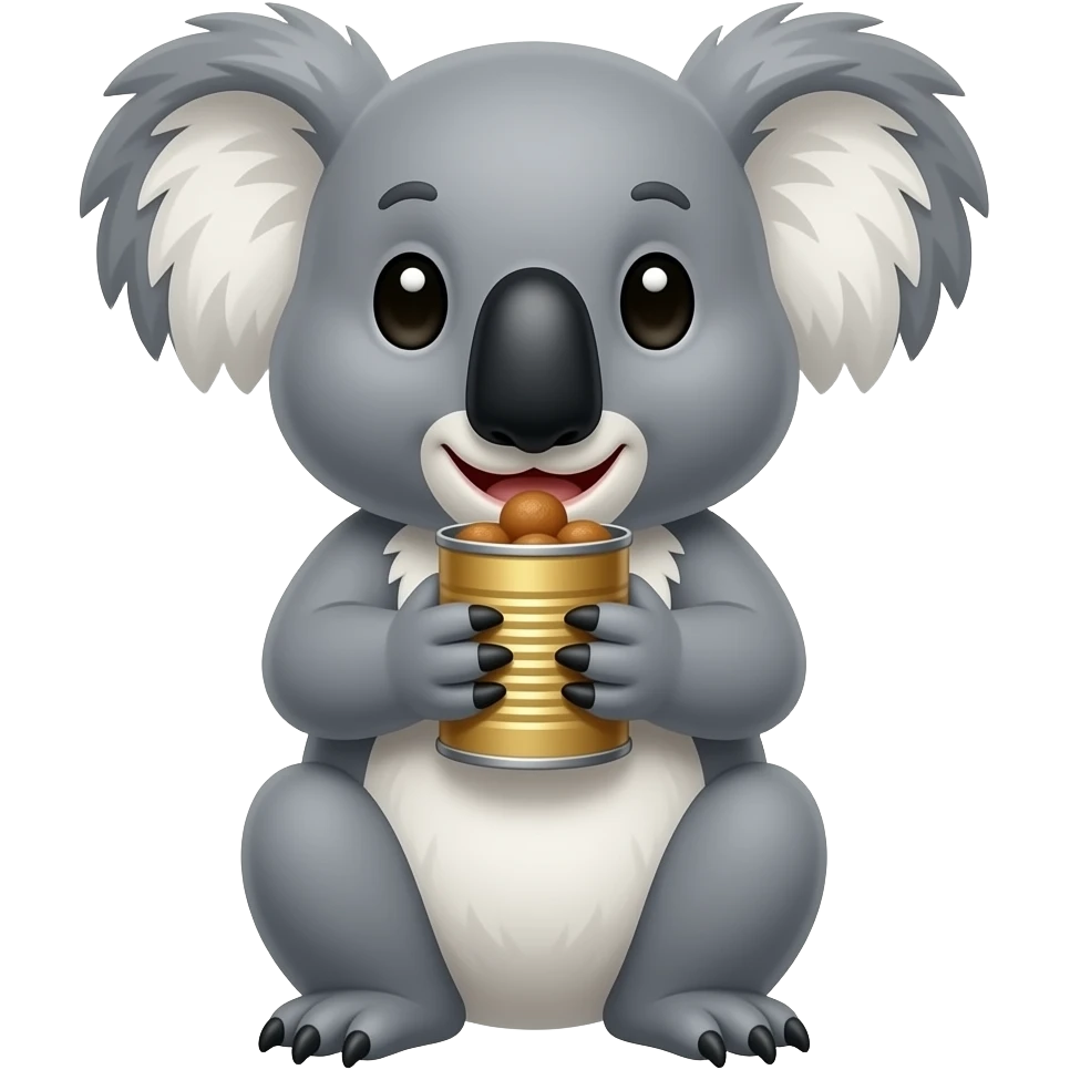 koala eating canned food emoji