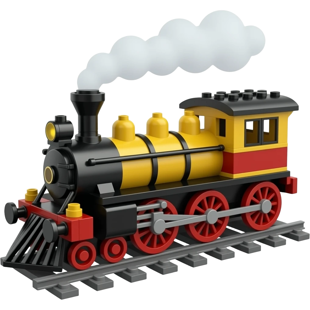 Lego style steam train emoji