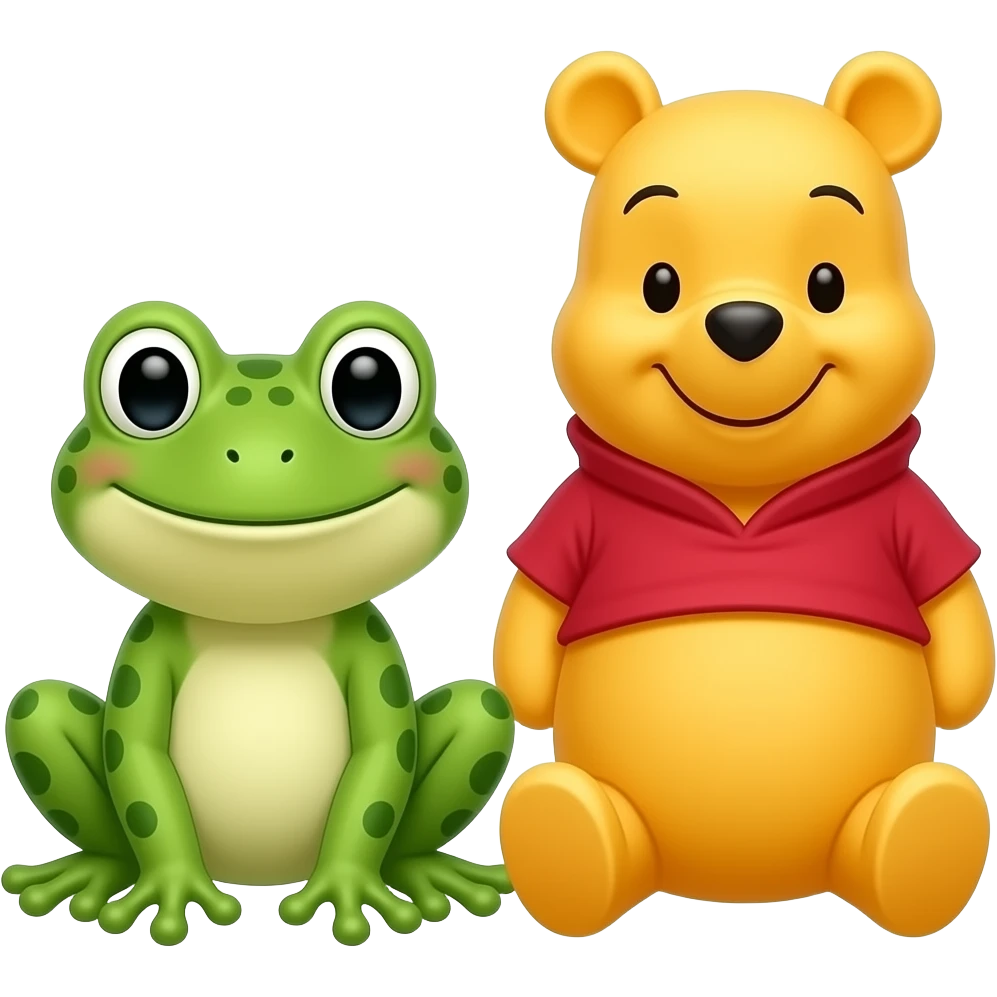 Frog with Winnie the pooh emoji