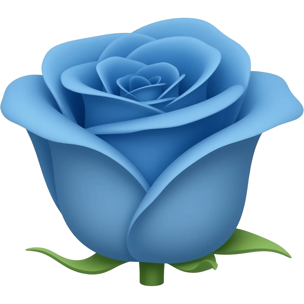 Rosa azul con tallo emoji