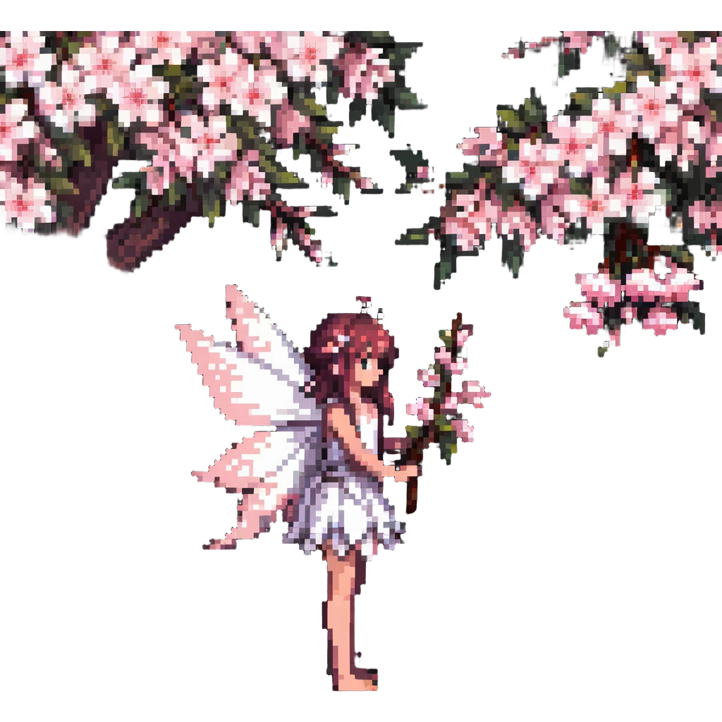 fairy and cherry blossom tree emoji