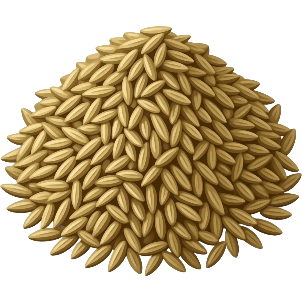 a flat small pile of the spice cumin emoji