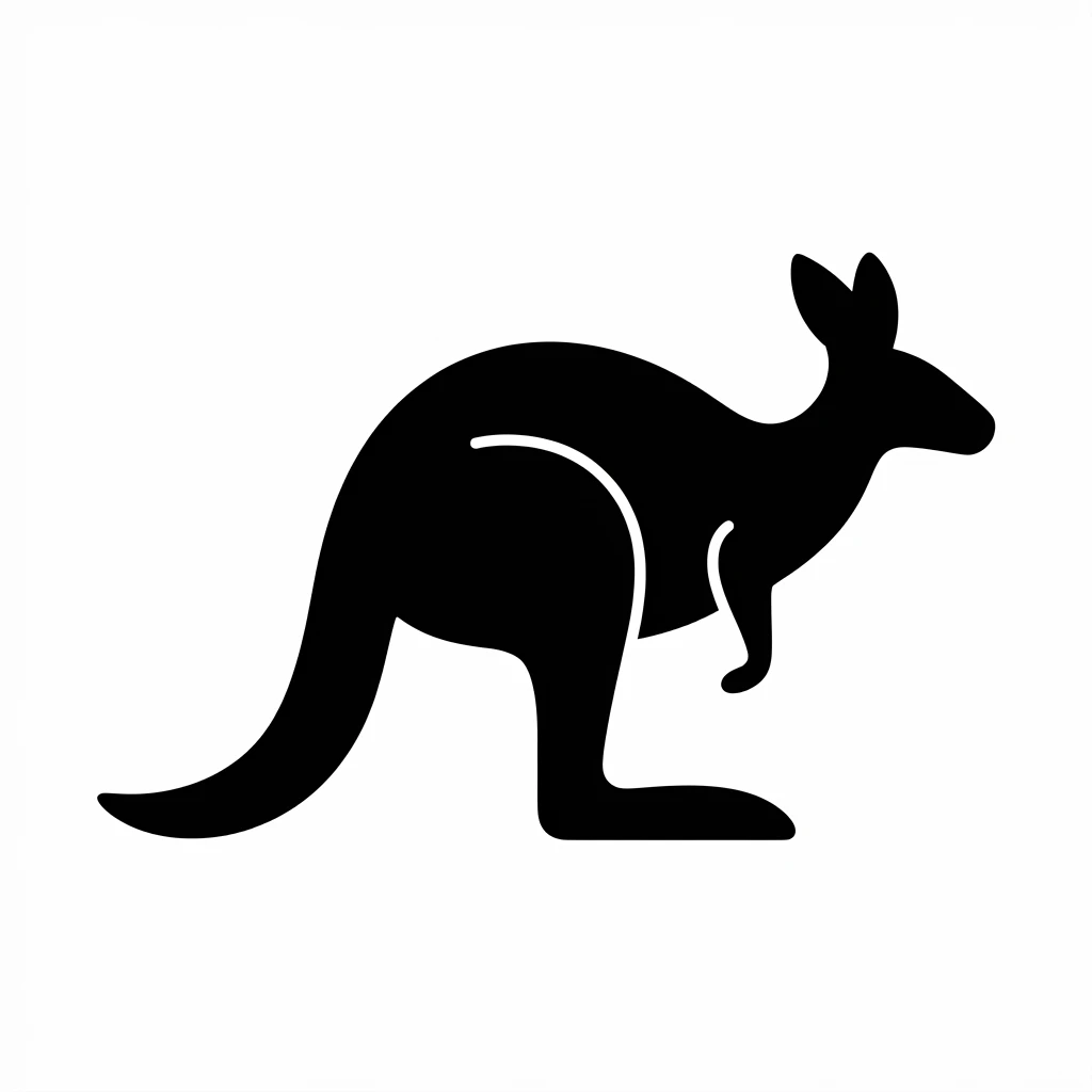 Kangaroo icon black silhouette emoji