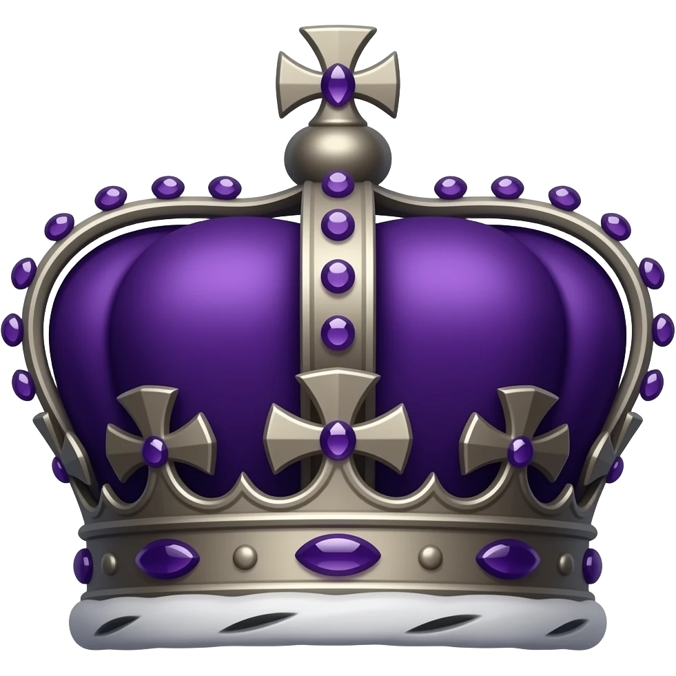 very dark purple crown with small dark Vicrorian style crystals and club marks emoji