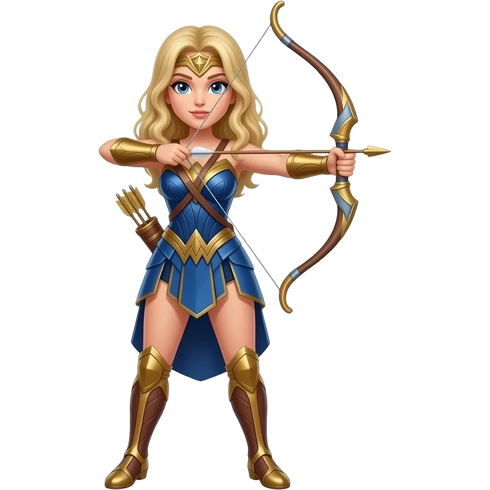 Golden female archer blue emoji