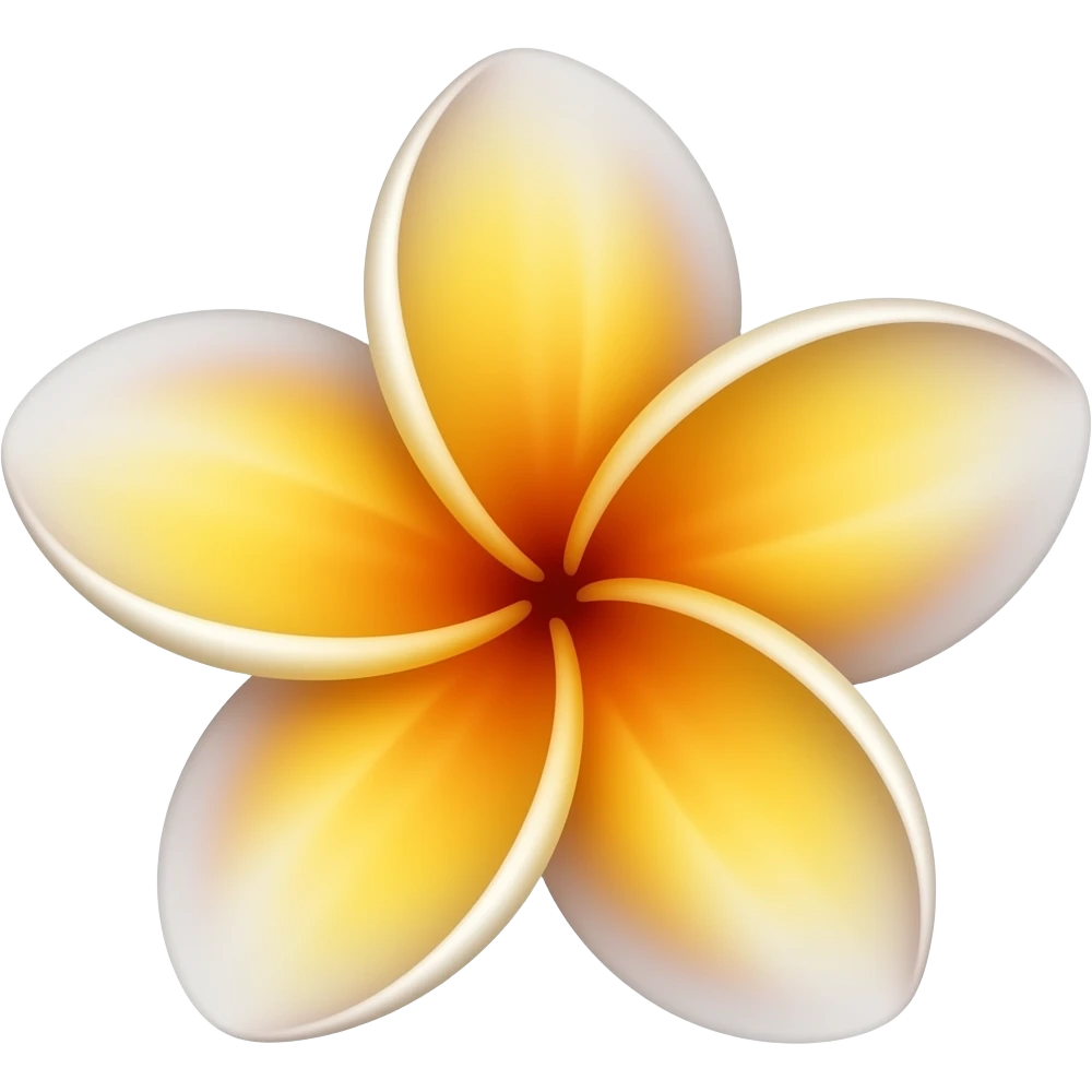 Plumeria flower with orange color emoji