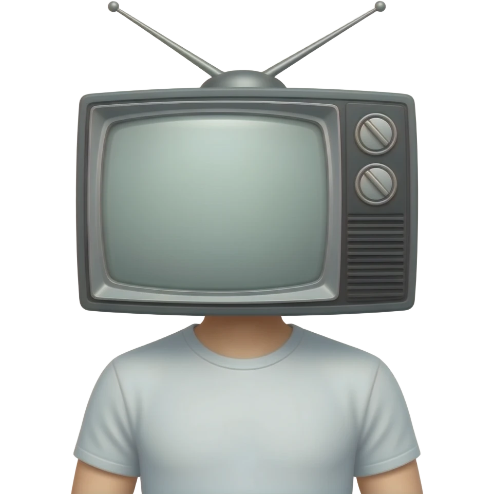 Tv man with its head being a tv with no face and full body emoji