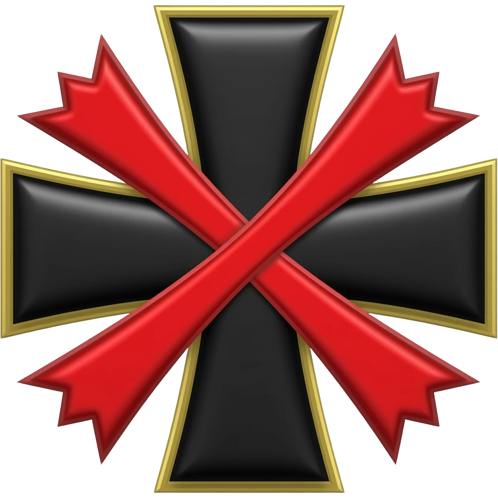 black and red holy order cross emoji