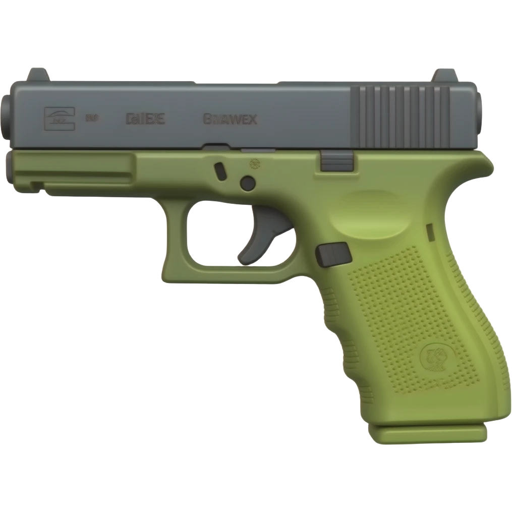 Glock Gun lime Handle right side emoji