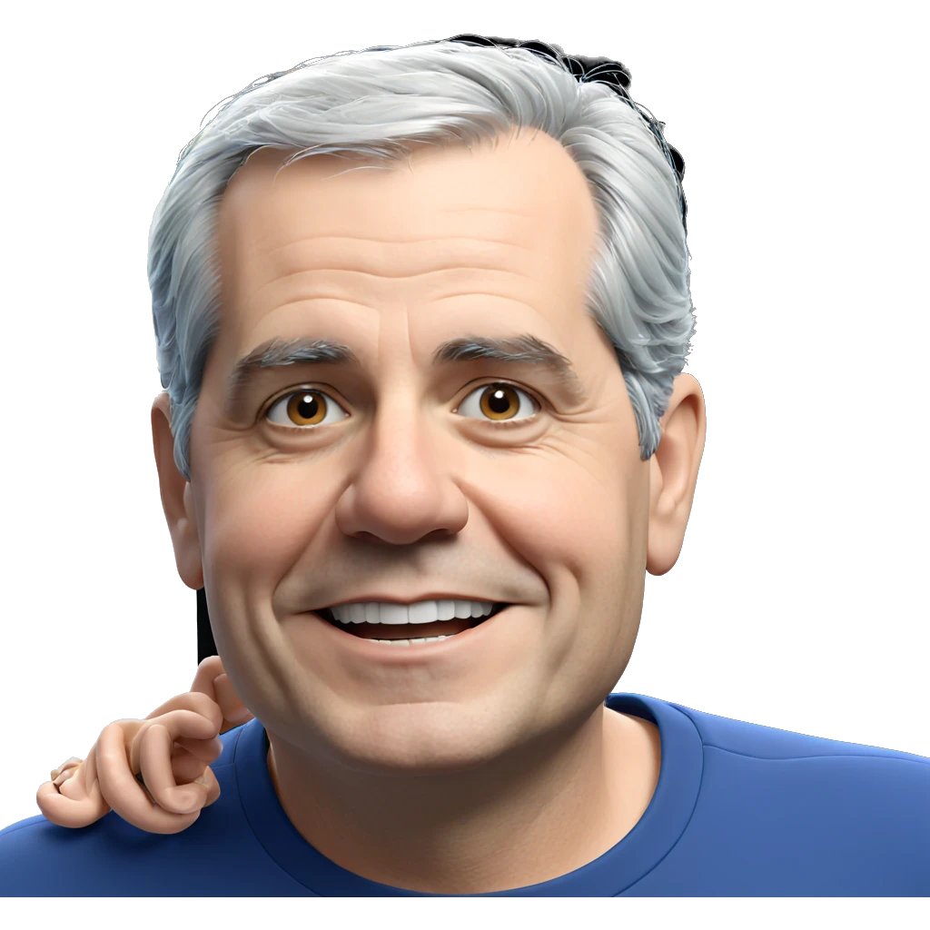 smiling old man in blue emoji