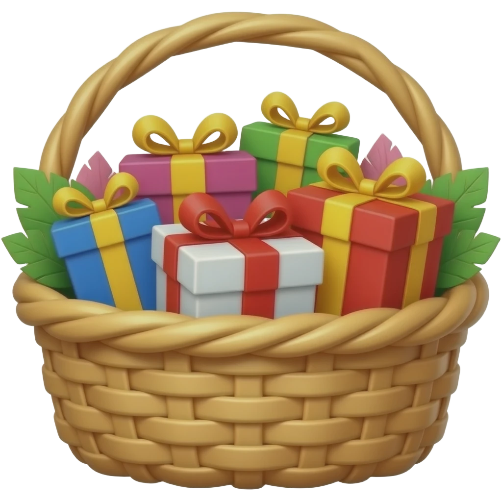 Basket full of gift products emoji