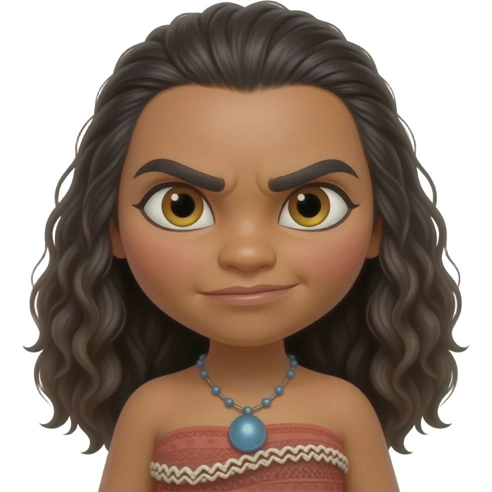 Angry te-ka staring at Moana emoji