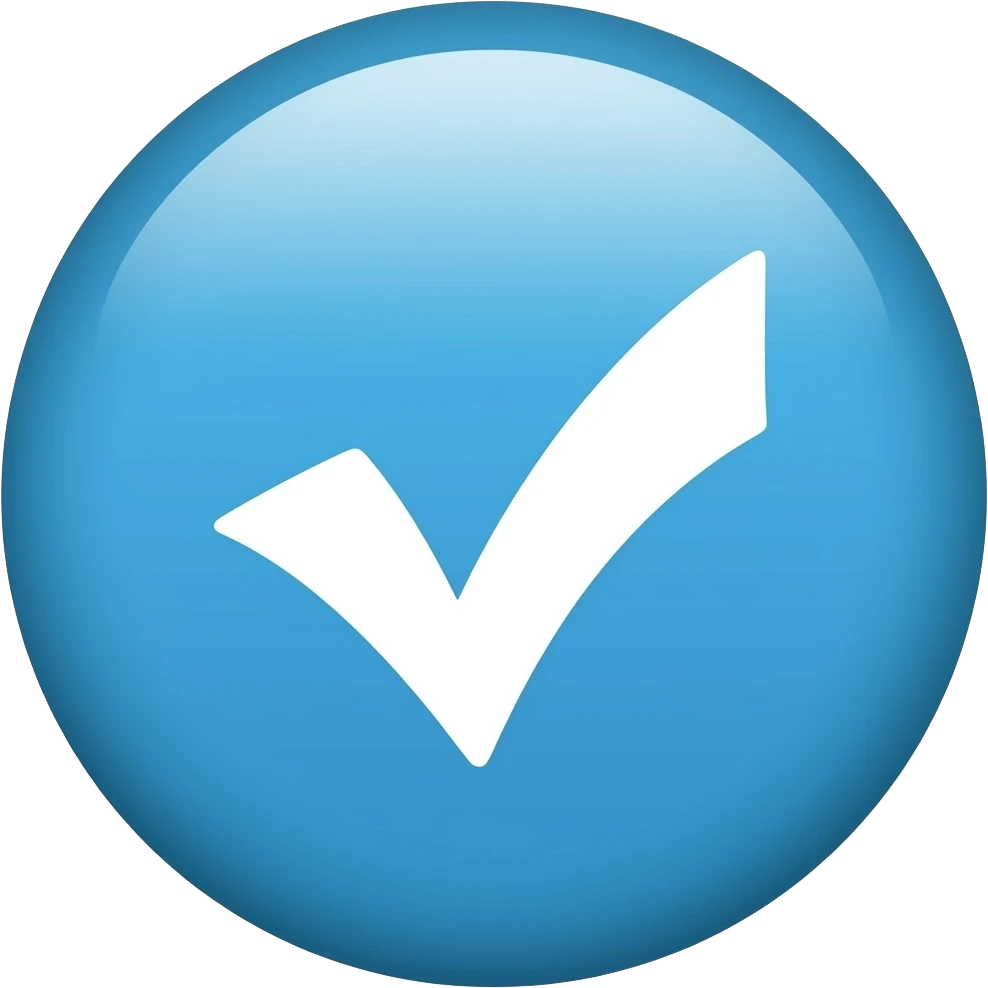 Sky Blue circle with a verification emoji